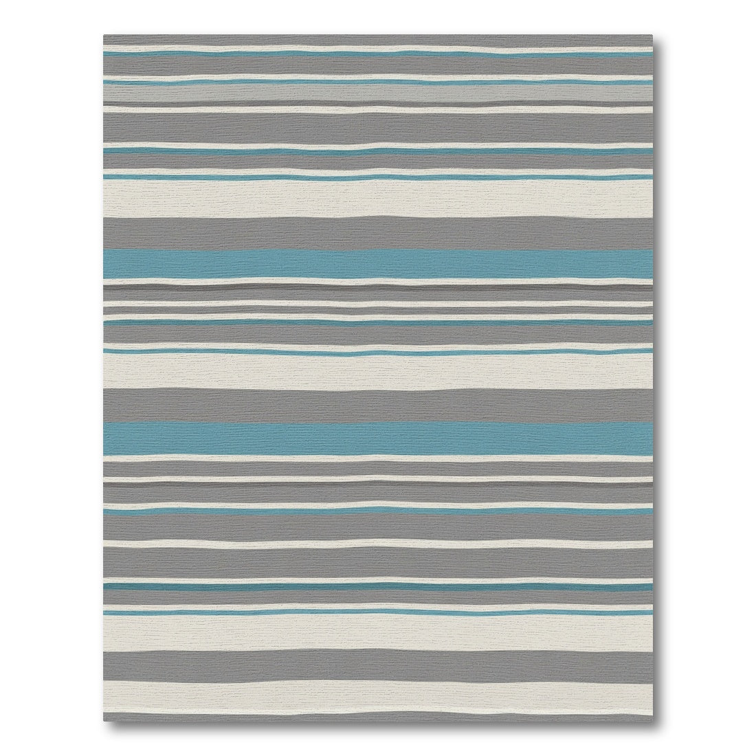 Coastal Gray Blue Stripe Contemporary Rug