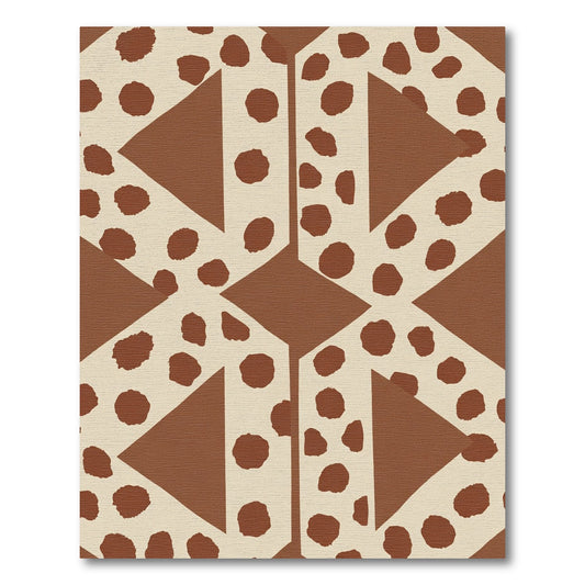 Brown Speckled Geometric Hexagon Rug