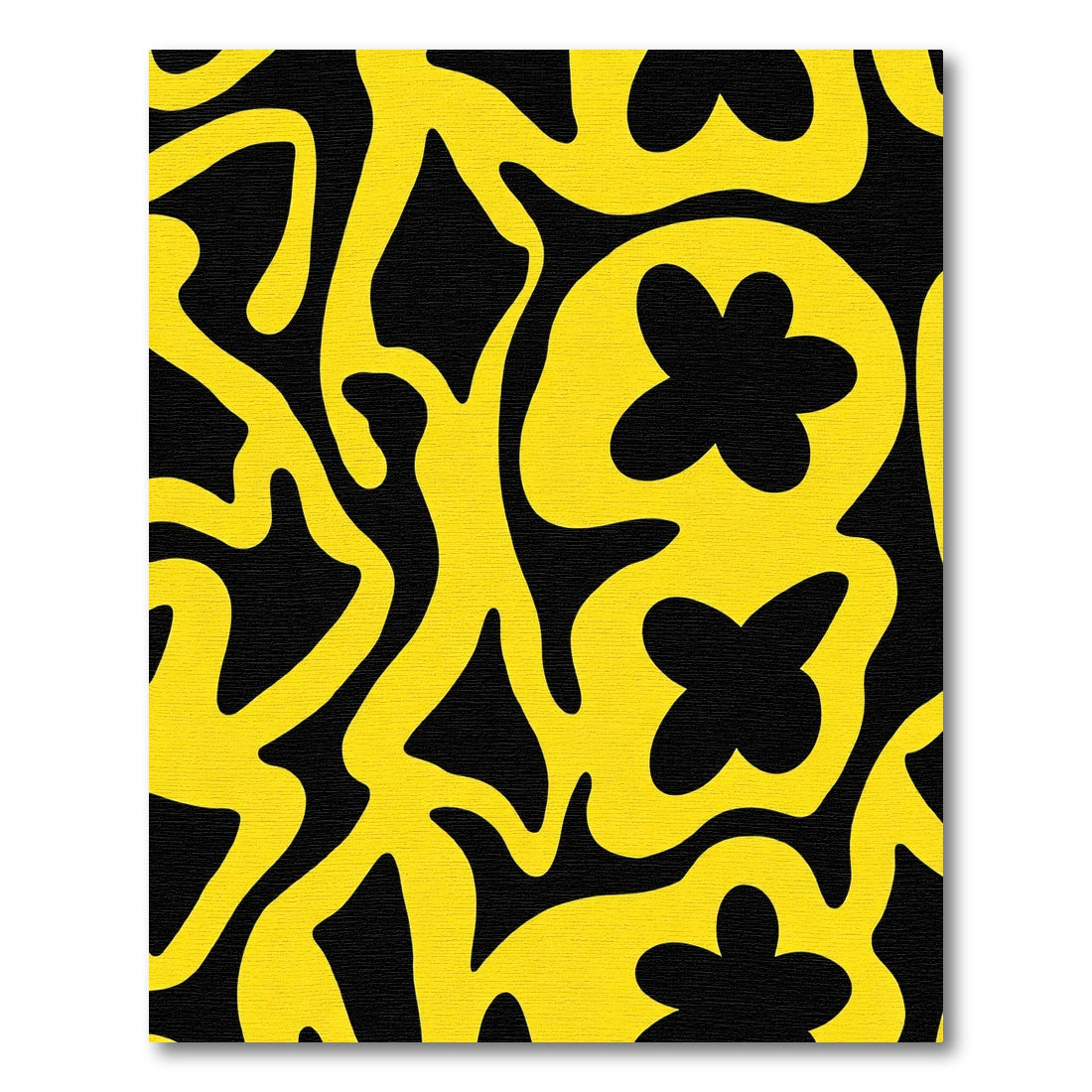 Bold Yellow Organic Abstract Rug