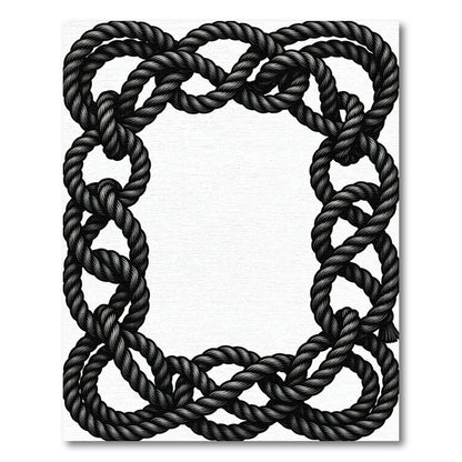 Dark Corded Interlocking Frame Rug