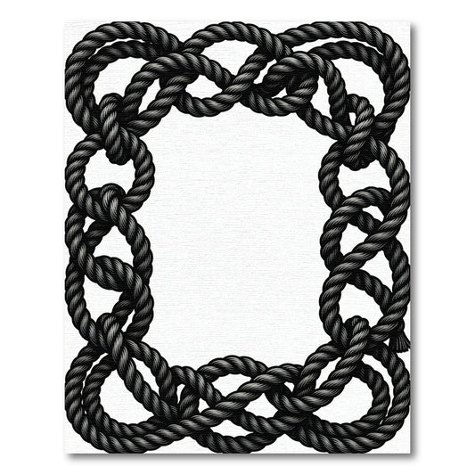 Dark Corded Interlocking Frame Rug