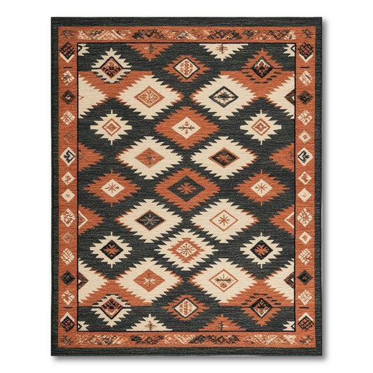 Orange Southwestern Geometric Area Rug