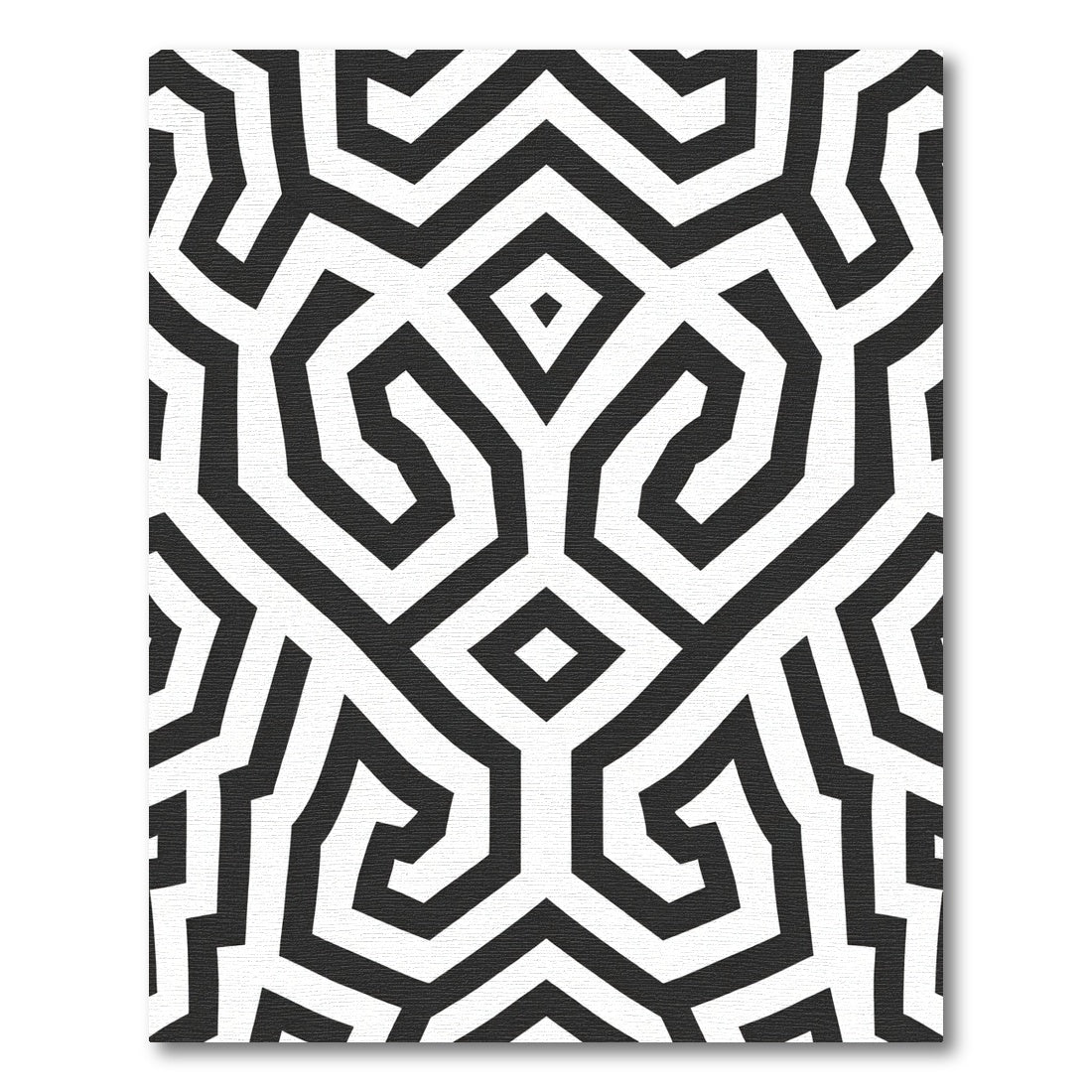Monochrome Labyrinth Geometric Accordion Rug