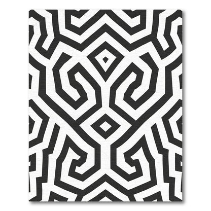 Monochrome Labyrinth Geometric Accordion Rug