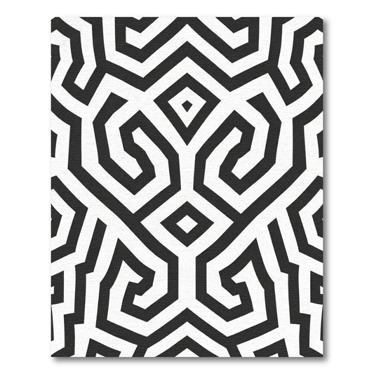 Monochrome Labyrinth Geometric Accordion Rug