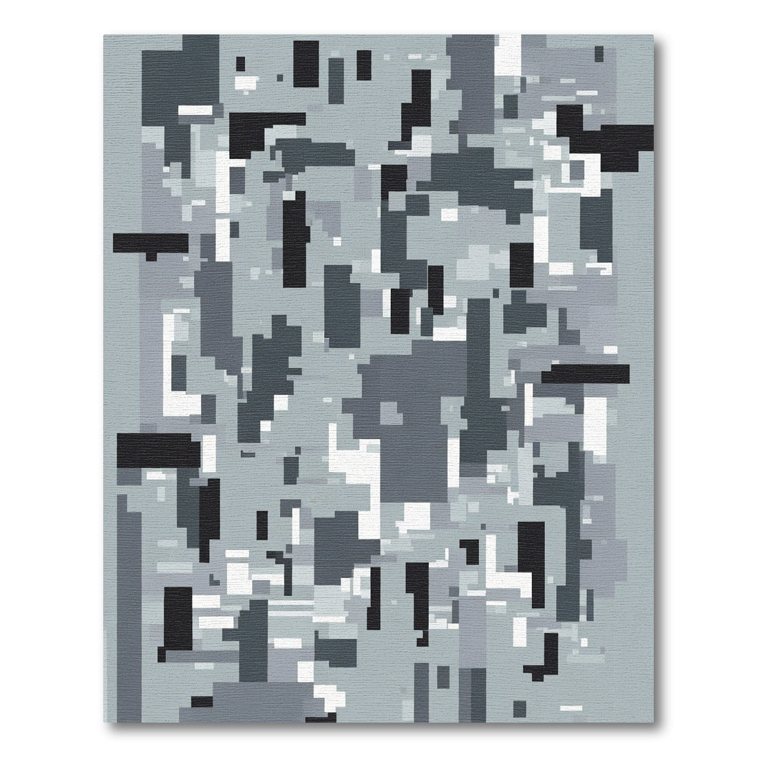 Monochromatic Rectangular Abstract Collage Rug