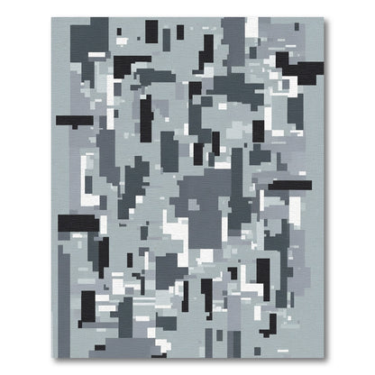 Monochromatic Rectangular Abstract Collage Rug