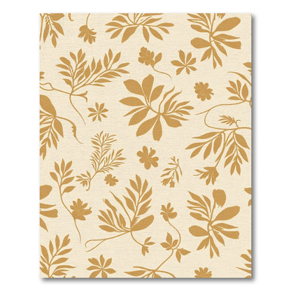 Golden Sepia Botanical Foliage Rug