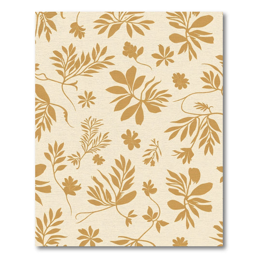 Golden Sepia Botanical Foliage Rug