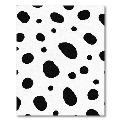 Black White Spotted Irregular Shapes Rug