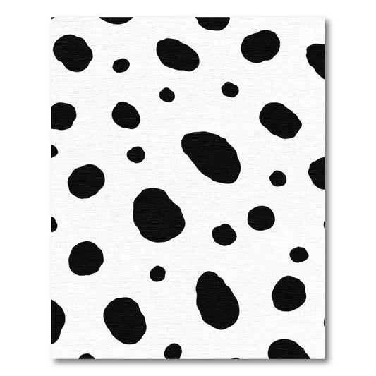Black White Spotted Irregular Shapes Rug