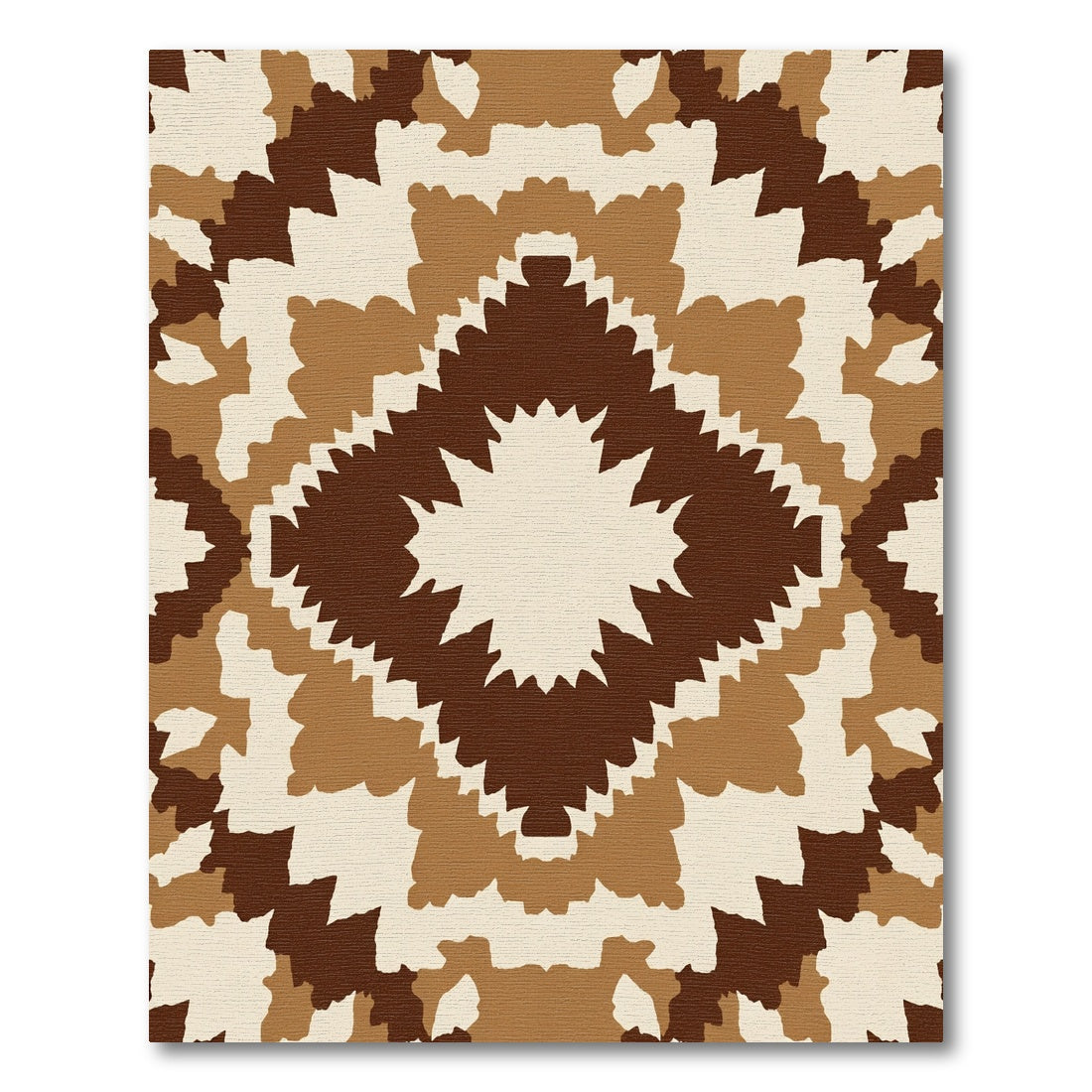 Earthy Neutral Abstract Starburst Rug