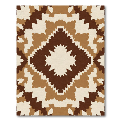 Earthy Neutral Abstract Starburst Rug