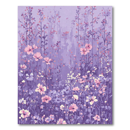 Lavender Meadow Floral Garden Rug