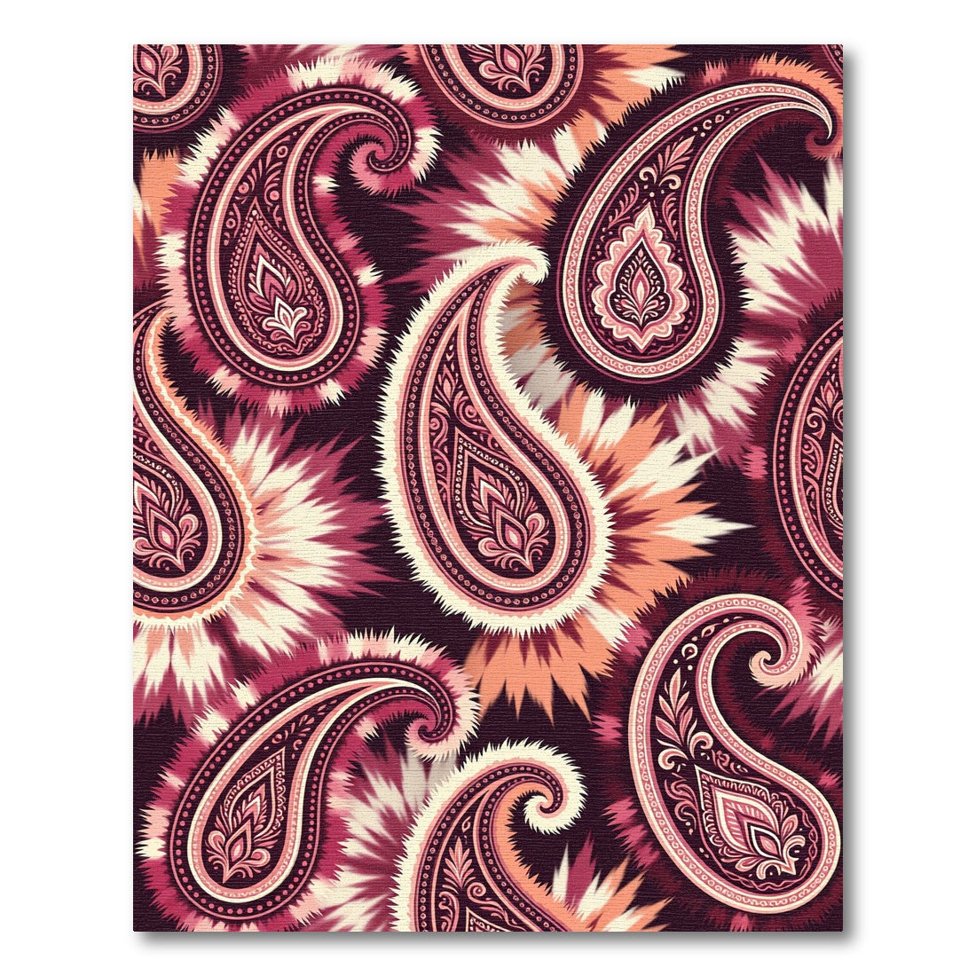 Crimson Paisley Bursting Starburst Medallion Rug