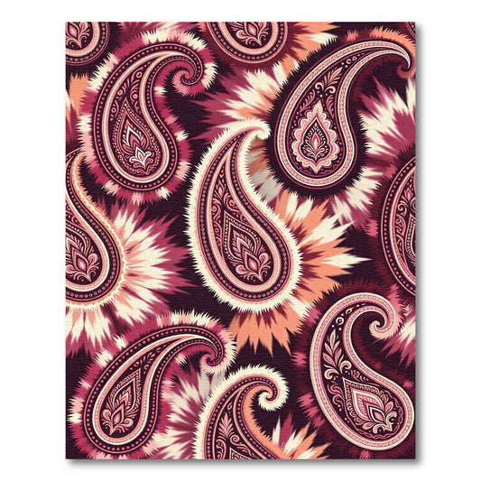 Crimson Paisley Bursting Starburst Medallion Rug