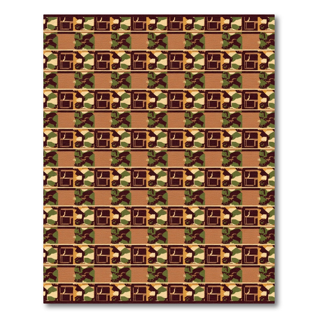 Bold Camouflage Geometric Stripe Rug