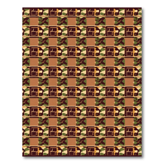 Bold Camouflage Geometric Stripe Rug