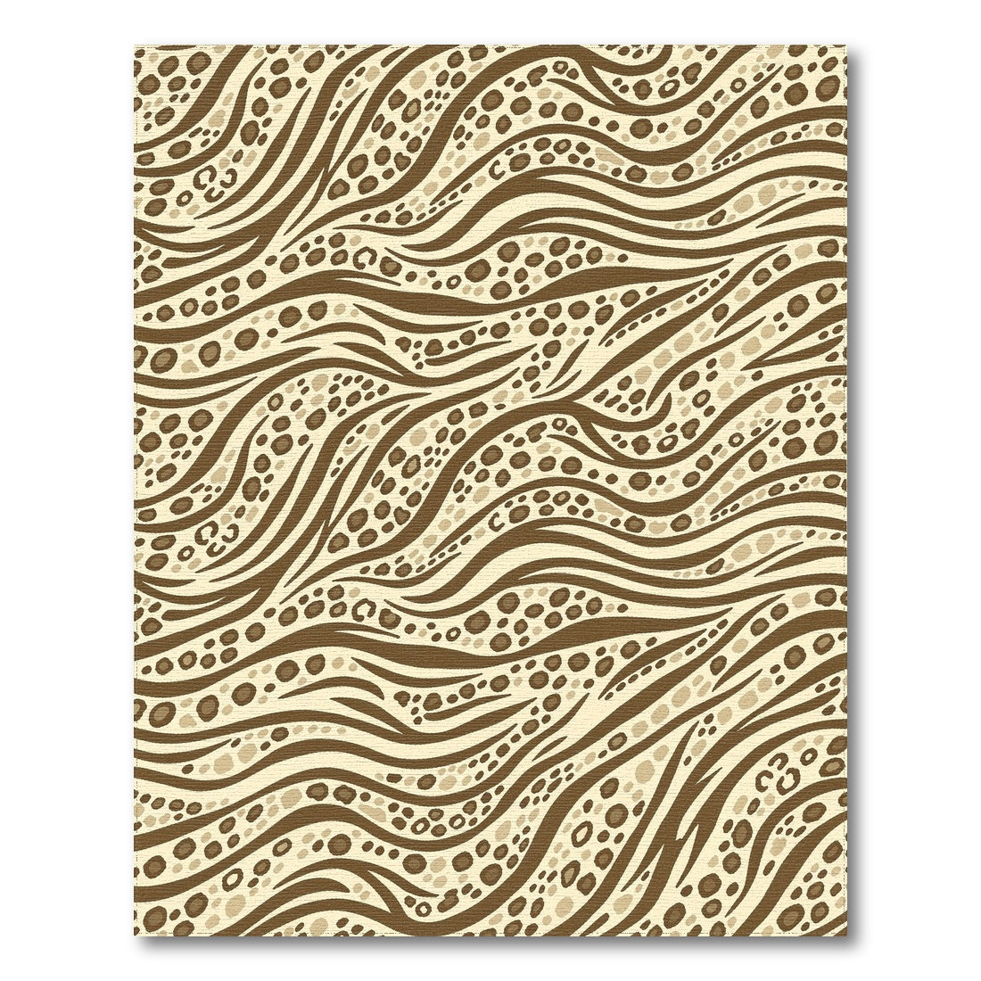 Brown Wavy Dot Abstract Area Rug