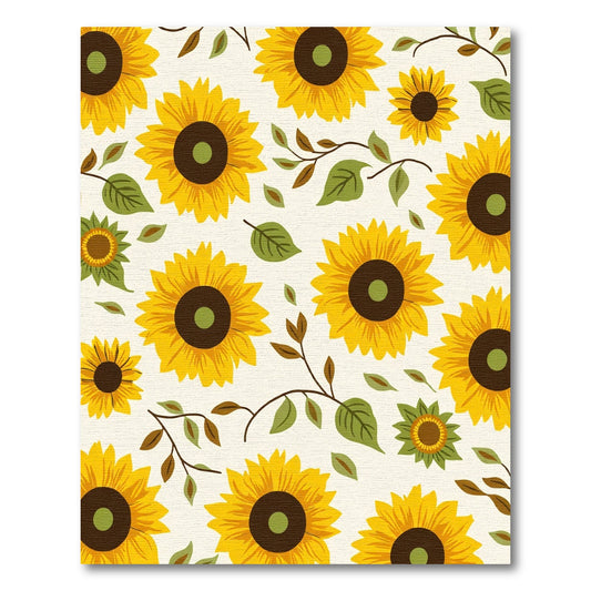 Sunny Yellow Sunflower Garden Rug