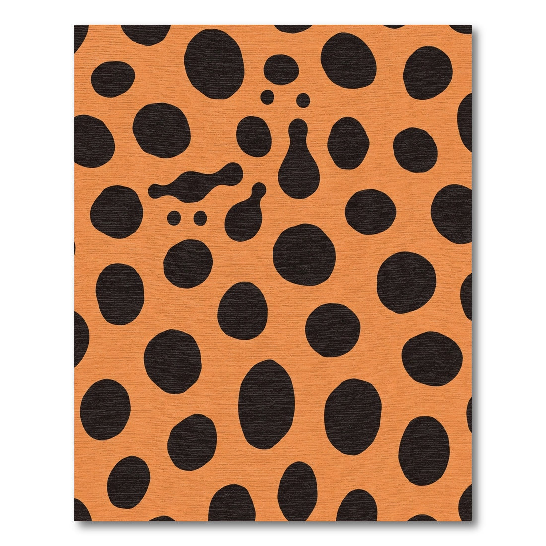 Orange Black Organic Dot Composition Rug