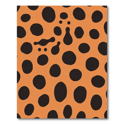Orange Black Organic Dot Composition Rug