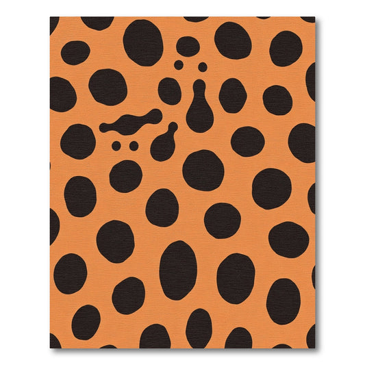Orange Black Organic Dot Composition Rug