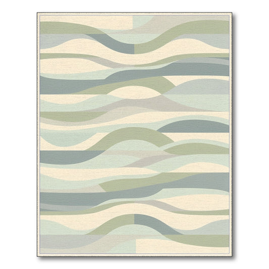 Beige Wave Abstract Beige and Neutral Area Rug