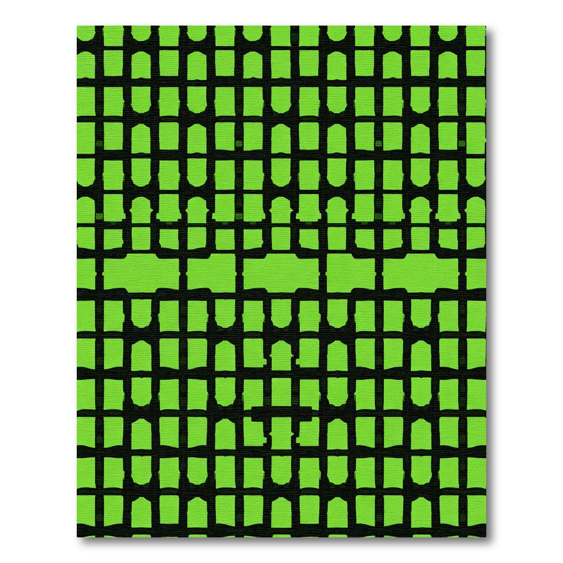 Electric Green Lattice Grid Rug