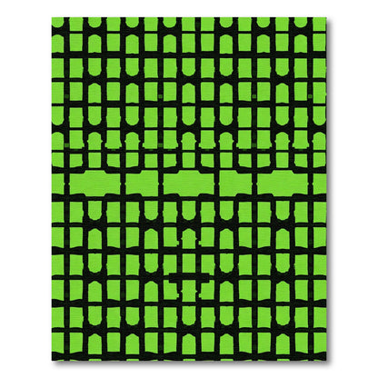 Electric Green Lattice Grid Rug