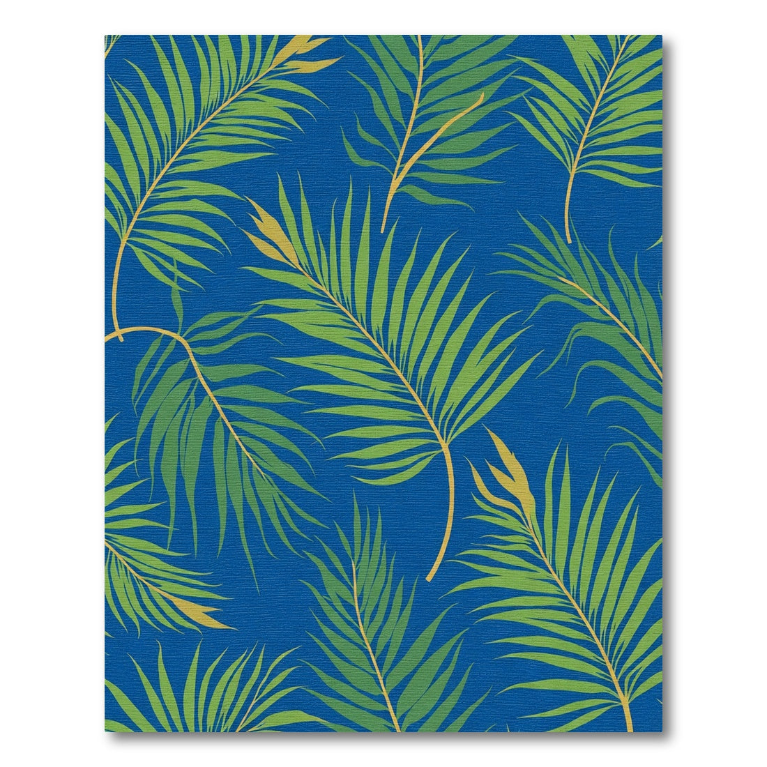 Blue Green Palm Leaves Foliage Rug