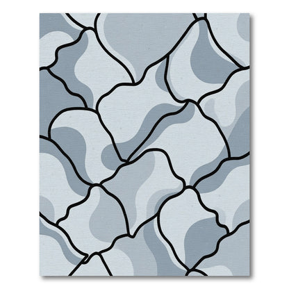 Light Gray Organic Abstract Segmentation Rug