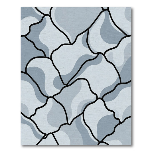 Light Gray Organic Abstract Segmentation Rug