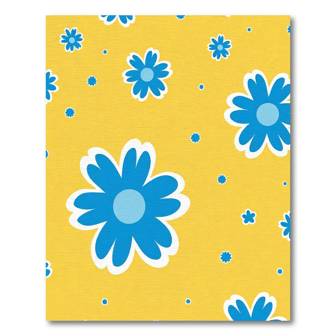 Sunny Yellow Blue Daisy Meadow Rug