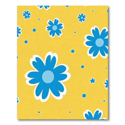 Sunny Yellow Blue Daisy Meadow Rug