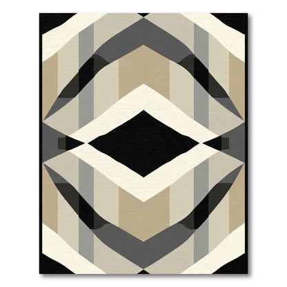 Neutral Geometric Diamond Weave Rug