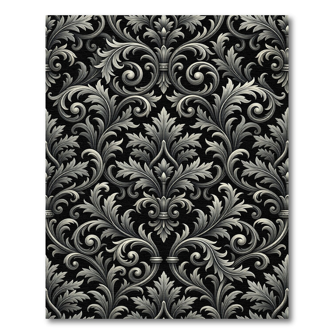 Ornate Silver Acanthus Swirl Rug