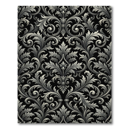 Ornate Silver Acanthus Swirl Rug
