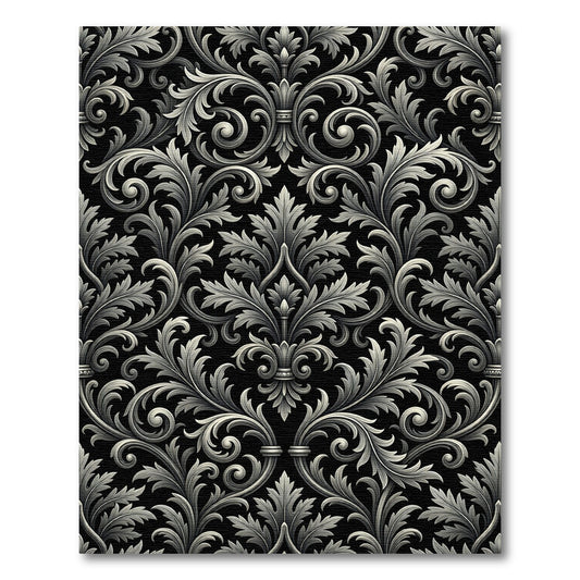 Ornate Silver Acanthus Swirl Rug
