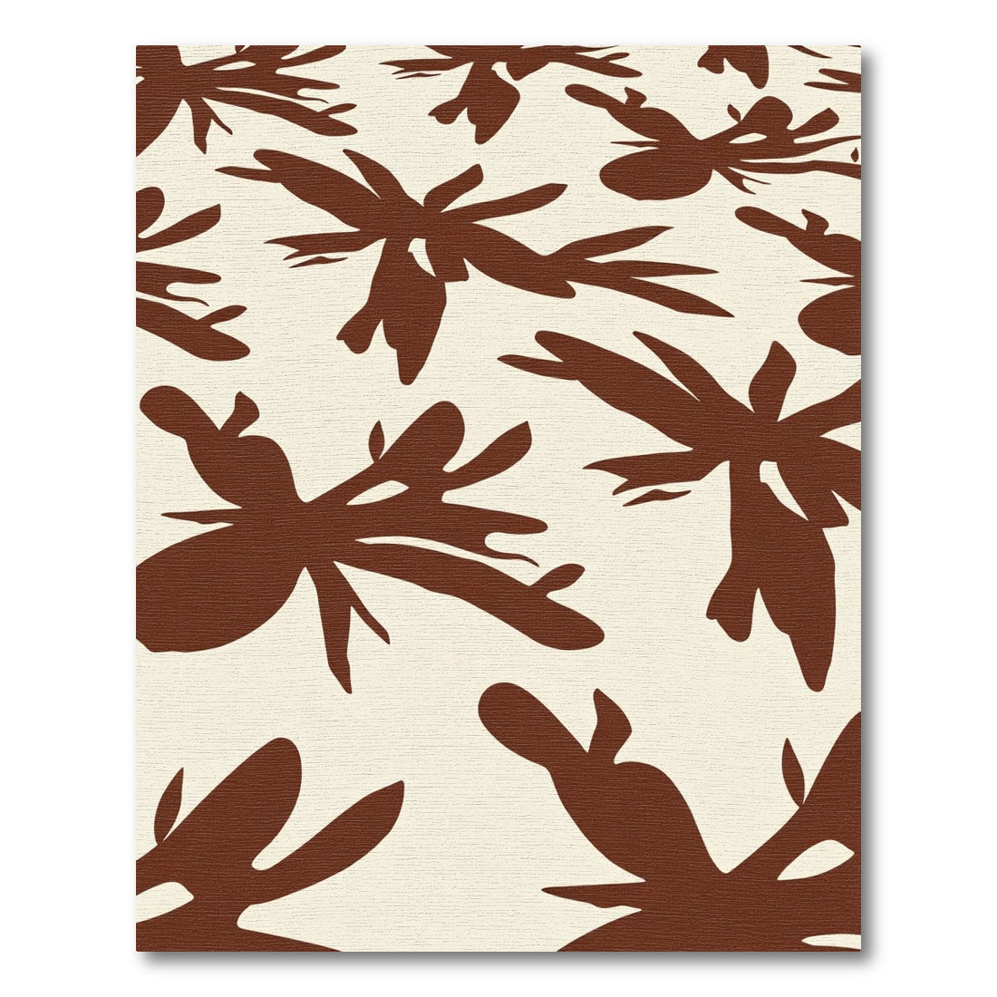 Brown Abstract Botanical Silhouette Rug