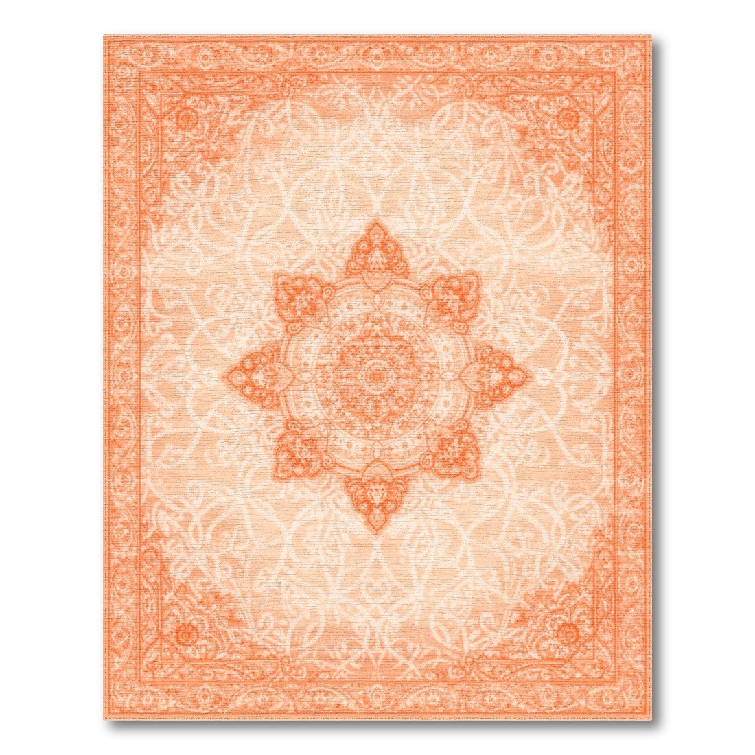 Orange Persian Medallion Area Rug