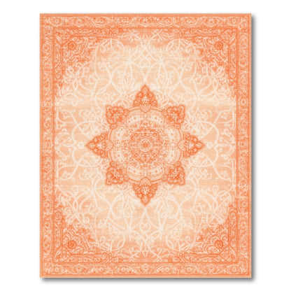 Orange Persian Medallion Area Rug