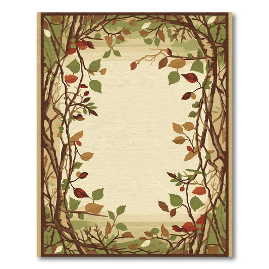 Autumn Woodland Arch Botanical Vines Rug