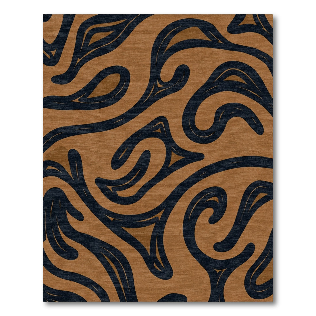 Brown and Black Swirl Abstract Rug