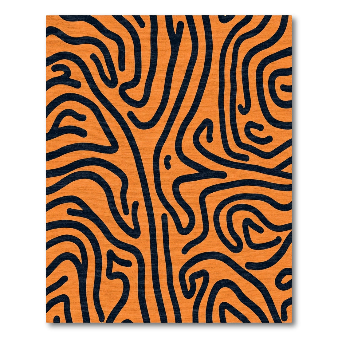 Vibrant Orange Abstract Contour Rug