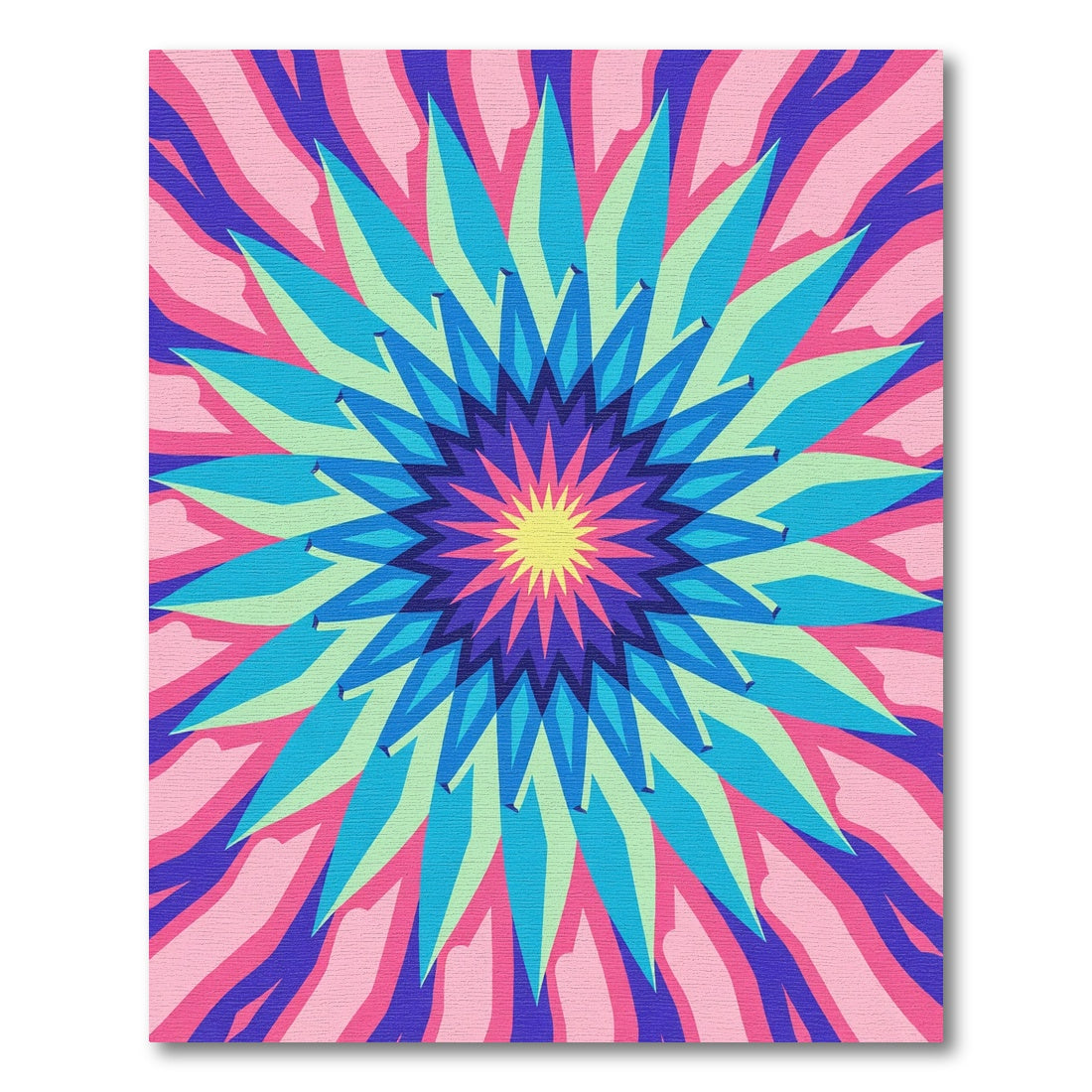 Radiant Colorful Starburst Flower Rug