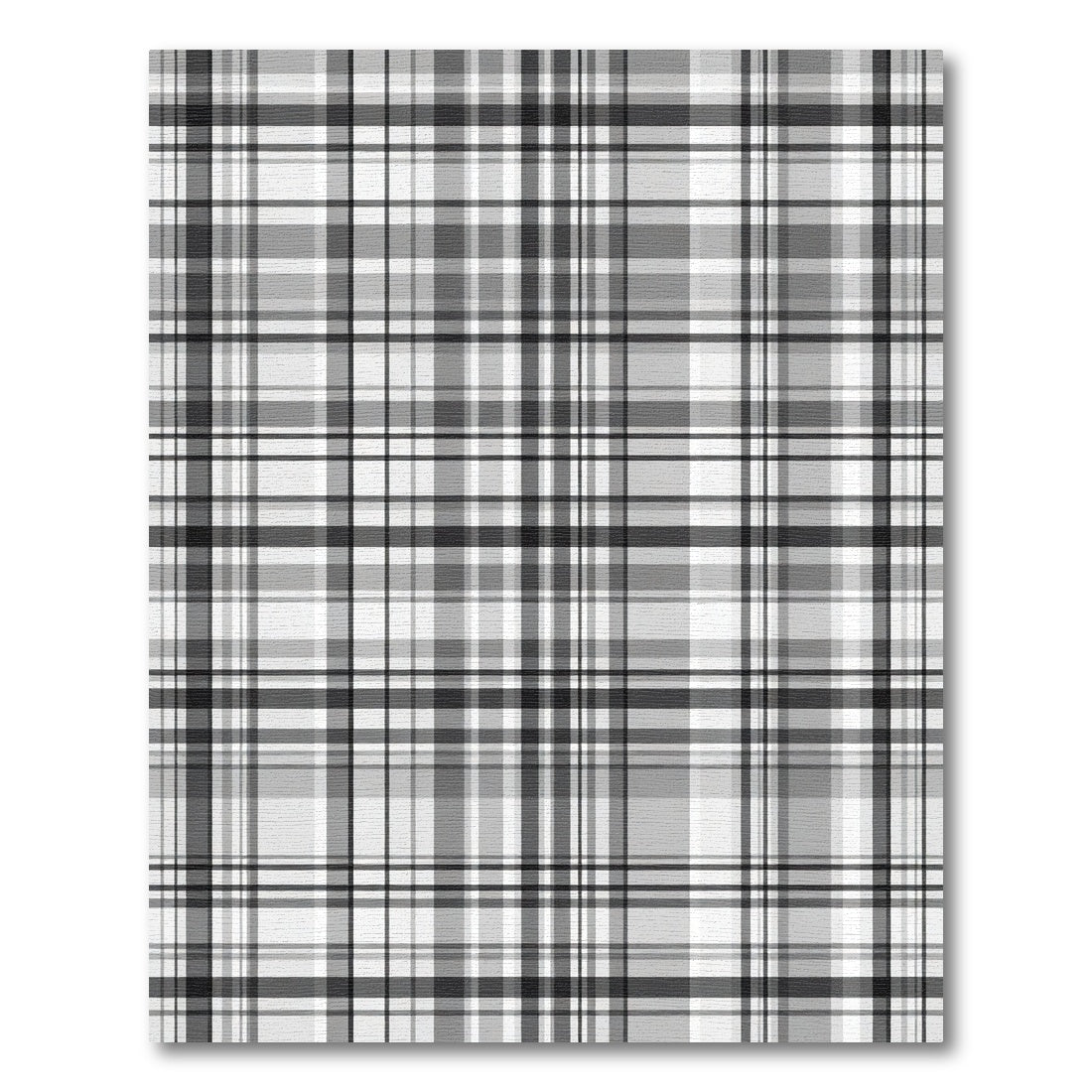 Monochrome Grayscale Plaid Stripes Rug