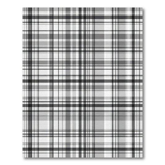 Monochrome Grayscale Plaid Stripes Rug