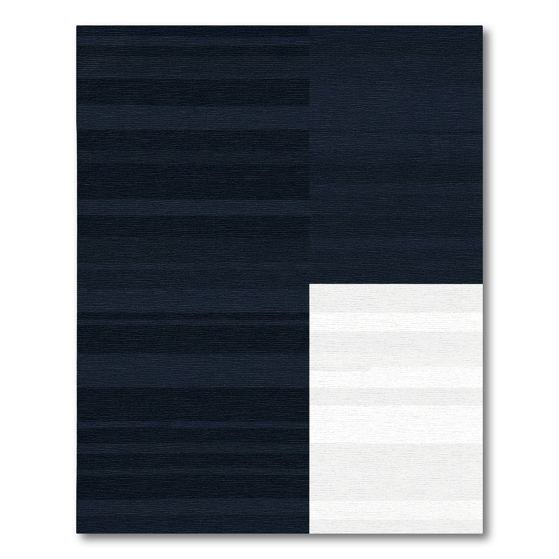 Dark Blue White Horizontal Stripe Rug