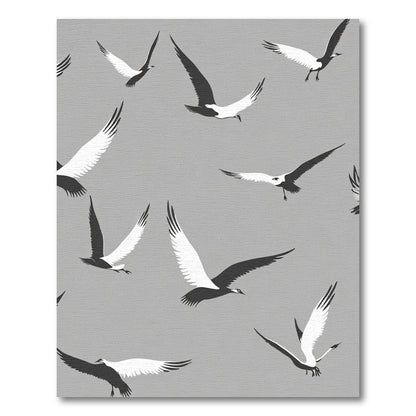 Monochromatic Flying Birds In Flight Rug